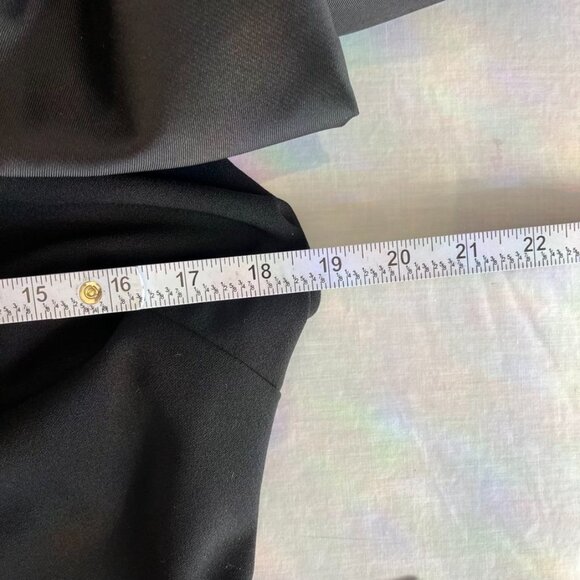 Betsy Adam Carmela One Shoulder Scuba Crepe Gown Satin Bow Black 12 - Picture 8 of 16